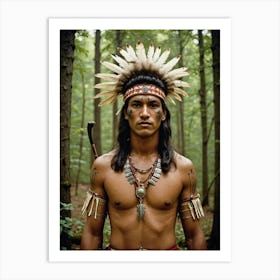 Indian Man In The Woods 6 Art Print