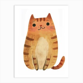 Exotic Shorthair Cat Clipart Illustration 3 Art Print