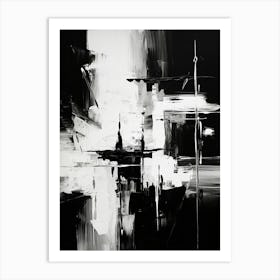 Unseen Forces Abstract Black And White 5 Art Print