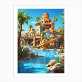 Sun City Resort Cartoon 3 Art Print