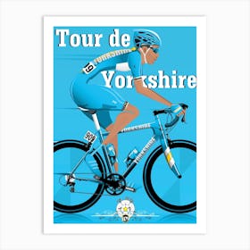 Tour De Yorkshire Blue Art Print