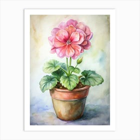 Pink Geraniums Art Print