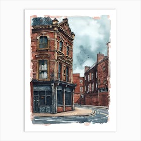 Enfield London Borough   Street Watercolour 1 Art Print