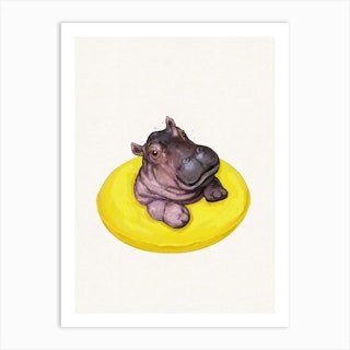 Happy Hippo Art Print