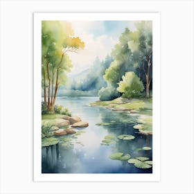 Watercolor Landscape Painting 1 Art Print