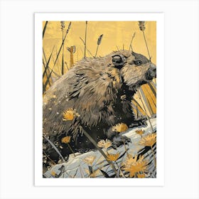 Beaver Precisionist Illustration 4 Art Print