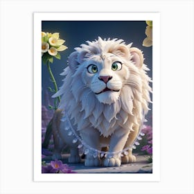 3d Animation Style A Majestic Clearing Illuminated By Soft Eth 0 Art Print