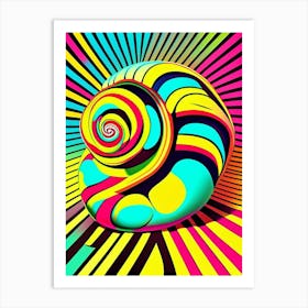 Japanese Trapdoor Snail  Pop Art Art Print