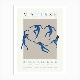 Abstract Dancing Blue Matisse Print Art Print