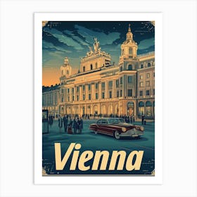 Aihrgdesign A Retro Travel Poster For Vienna 2 Art Print