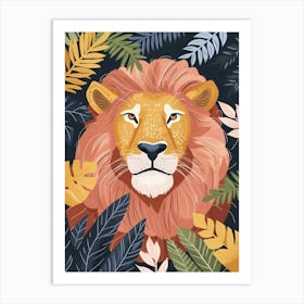 African Lion Symbolic Imagery Illustration 1 Art Print