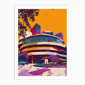 The Guggenheim Museum New York Colourful Silkscreen Illustration 4 Art Print