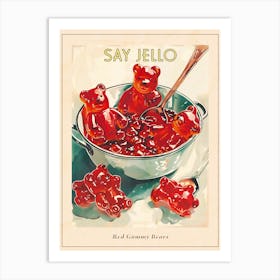 Red Gummy Bears Vintage Advertisement Illustration 1 Poster Art Print
