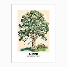 Alder Tree Storybook Illustration 2 Poster Art Print