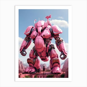 Pink Robot 2 Art Print