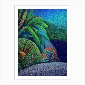 Nosara Costa Rica Pointillism Style Tropical Destination Art Print