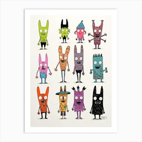 Monsters 3 Art Print