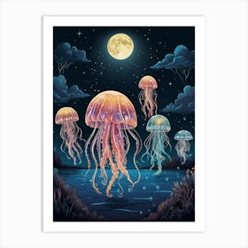 Jellyfish In The Sea 1 Art Print