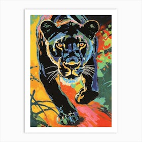 Black Lioness On The Prowl Fauvist Painting 3 Art Print