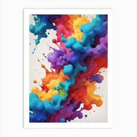 Abstract Colorful Paint Splash Art Print