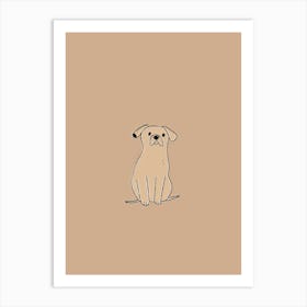 Cute Dog - Boho, Line Art Art Print