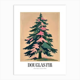 Douglas Fir Tree Illustration Colourful 1 Poster Art Print