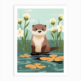 Baby Animal Illustration  Otter 2 Art Print