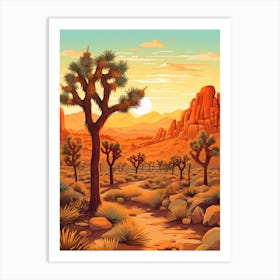 Joshua Tree At Sunset In South Western Style (1) Art Print