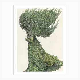 Woman With Trees In Her Hair Art Print