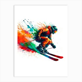 Skier Painting Art Print