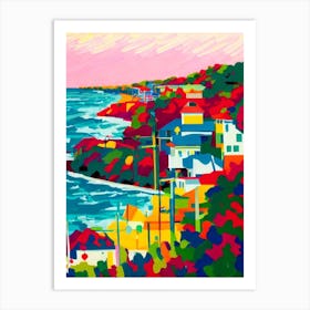 Wrightsville Beach, North Carolina Hockney Style Art Print