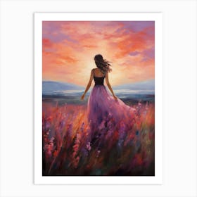 Sunset In The Field 1 Art Print