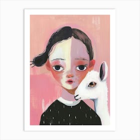 Llama Girl Art Print