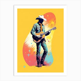 Cowboy with Acoustic Guitar Art Print