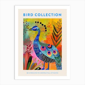 Peacock Dots & Patterns Poster Art Print