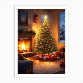 Christmas Tree In The Living Room 139 Art Print