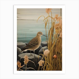 Dark And Moody Botanical Dunlin 4 Art Print