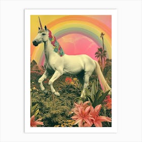 Kitsch Unicorn Rainbow Collage 3 Art Print