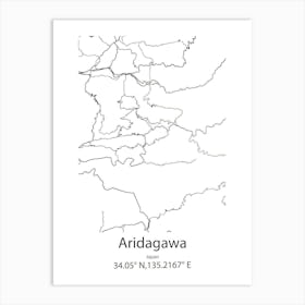 Aridagawa,Japan Minimalist Map Art Print