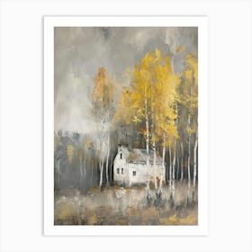 Autumn House Canvas Print Art Print