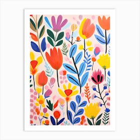 Flowers 54, Matisse style, Floral texture Art Print