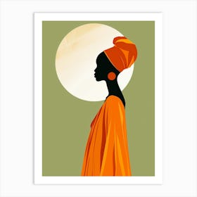 Silhouette Of African Woman 2 Art Print