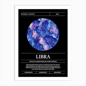 Opal Crystal Gem, Libra Zodiac Sign Art Print