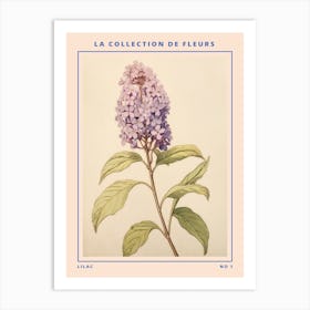 Lilac French Flower Botanical Poster Art Print