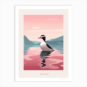 Minimalist Bufflehead 2 Bird Poster Art Print