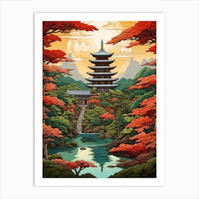 Kumano Kodo Japan 2 Vintage Travel Illustration Art Print