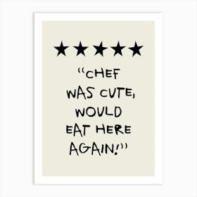 Chef Cute Rating Art Print