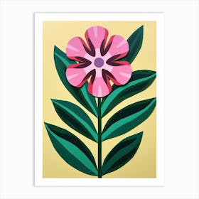 Cut Out Style Flower Art Flax Flower 1 Art Print