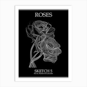 Roses Sketch 5 Poster Inverted Art Print