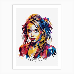 Myley Cyrus 02 Portrait Music Icon Style WPAP Pop Art Art Print